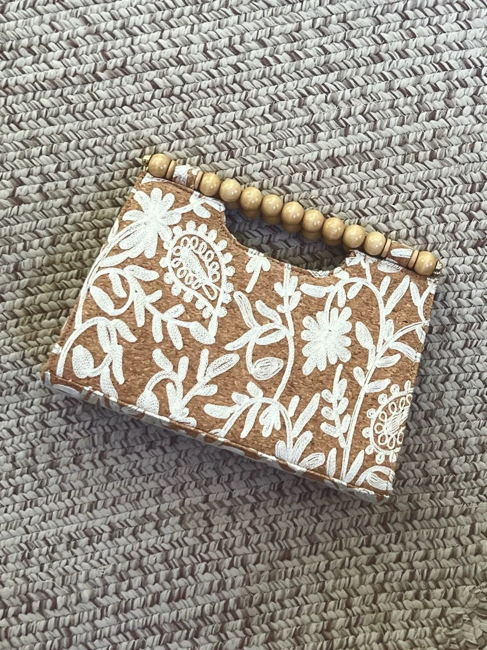 Beaded Embroidered Floral Clutch Handbag